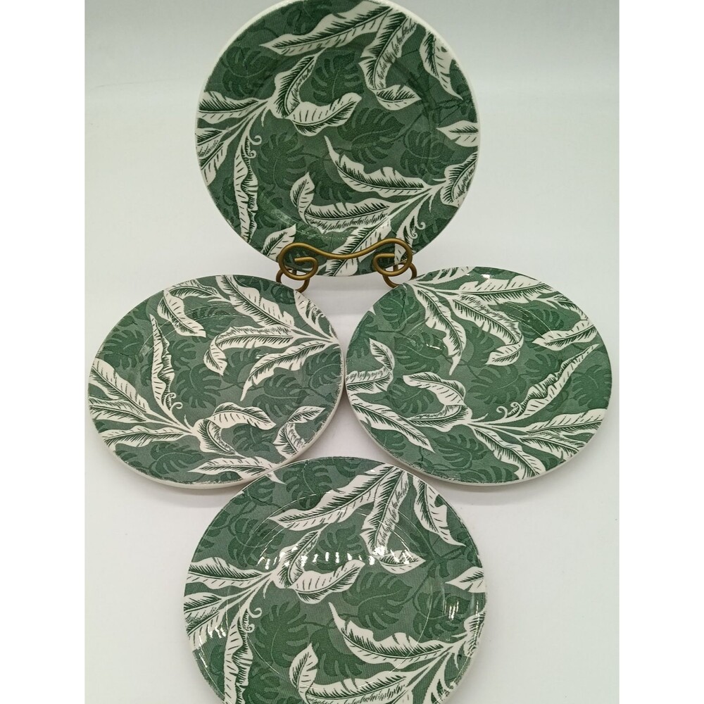 Vtg Wallace China Shadowleaf Restaurant Ware Set of Four 9.25" Dinner Plates